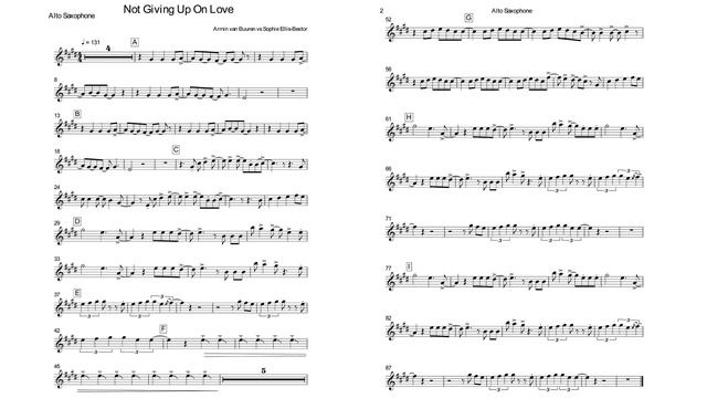 Armin van Buuren & Sophie Ellis Bextor - Not Giving Up for Love (Sheet Music with Backing Track)