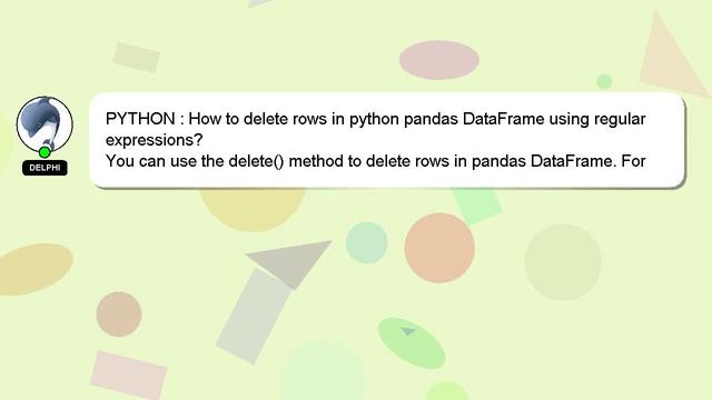 PYTHON : How to delete rows in python pandas DataFrame using regular expressions?