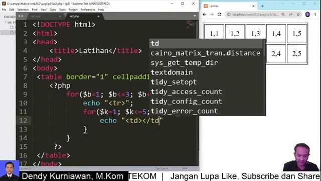 Struktur Kendali PHP : Perualangan  Dan Pengkondisian  || Kuliah Semi Online  Universitas Stekom