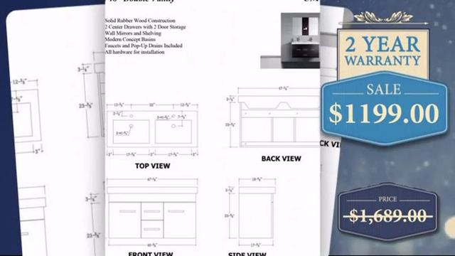 47 Inch Modern Double Sink Bathroom Vanity Espresso With Mirror - Uniquevanities.com