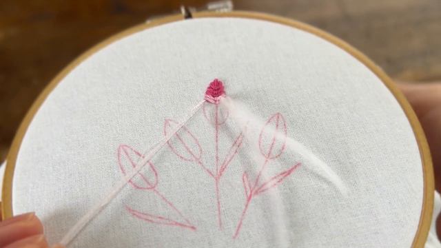 【簡単】セロシアの刺繍 / Hand Embroidery ; Celosia