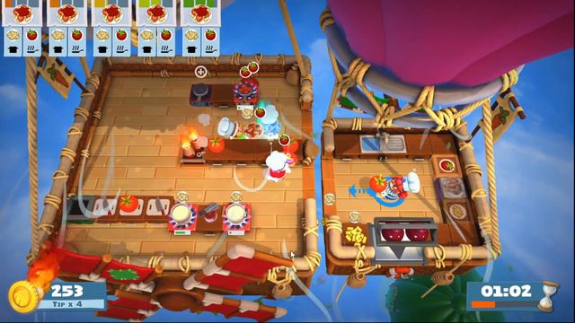 Overcooked! 2 Online Co-Op 4 Players Gameplay - Cháy hết nồi niêu xoong chảo gòiiiii, game mệt :((