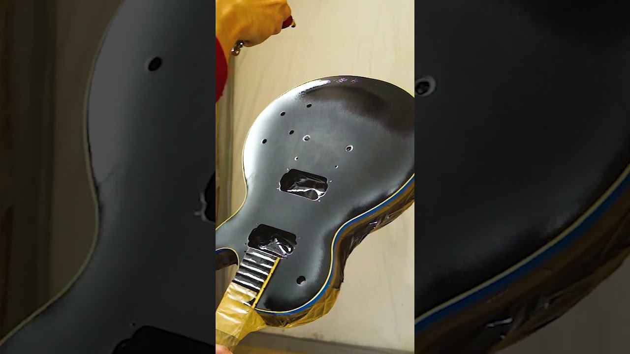 Кусочек перекраски электрогитары Orville. #guitar #guitarrepair #ремонтгитар