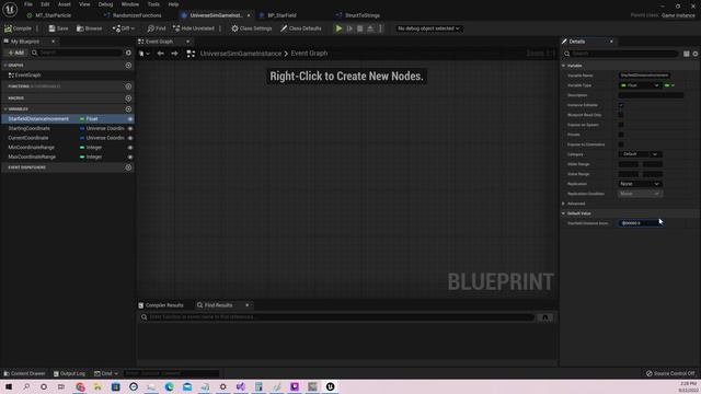 Unreal Engine 5 Game Dev Stream: Universe Simulator 2, Starfield Distance Dimming, Starfield Dynami