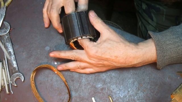 Перемотка асинхронного моторчика.