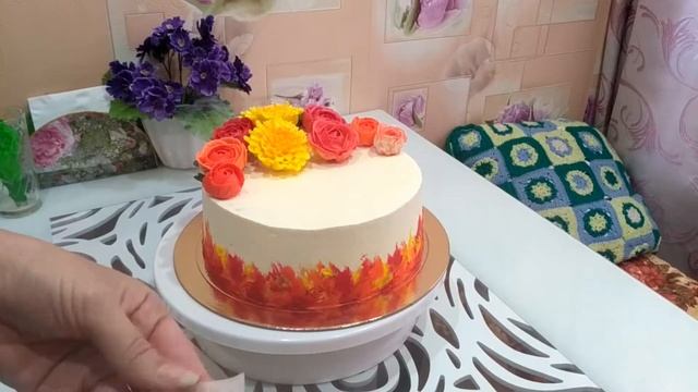 Оформление торта в осенней тематике Часть  2 