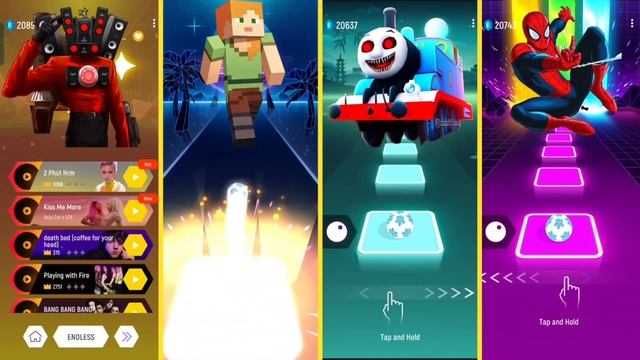 Speaker Man ? Minecraft ? Thomas The Train ? Spiderman - Tiles Hop Edm Rush