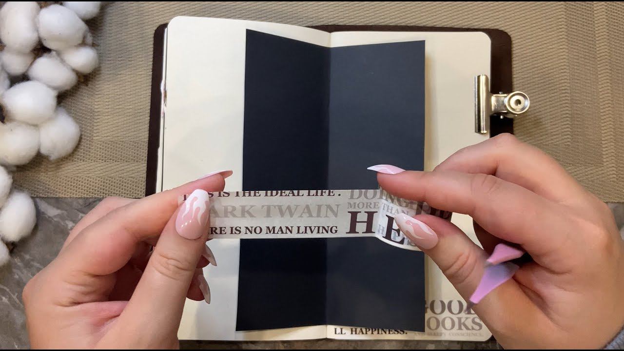 | ASMR For Sleep | Black & White Vintage Journaling | No Talking | Decoration | Relaxation 37