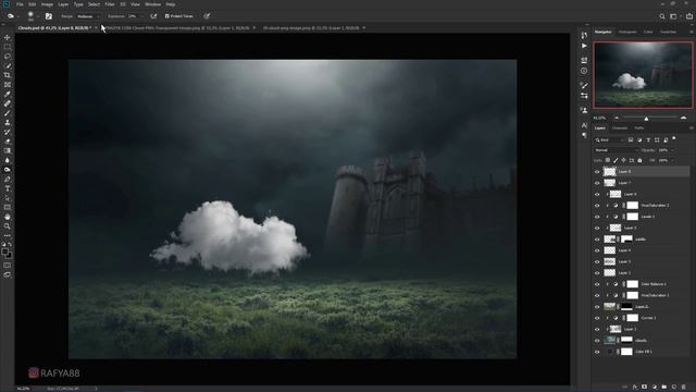 Fantasy Cloud Photoshop Manipulation Tutorial Compositing
