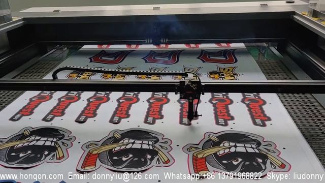100W HQ1610 CO2 Laser Cutting Machine W/CCD Camera Cut Sublimation Fabrics/Full Layout/Offset -3mm