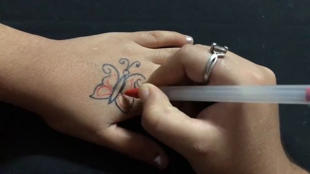 Butterfly Flower Tattoo Design Ideas & Red And Black Pen Use Tattoo Ideas / Girls Tattoo Design