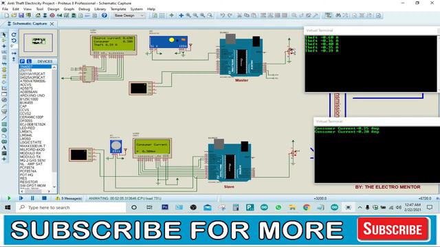 Anti Electricity Theft System Using Arduino | Wireless TF/RF Power Theft Detection Meter | Proteus