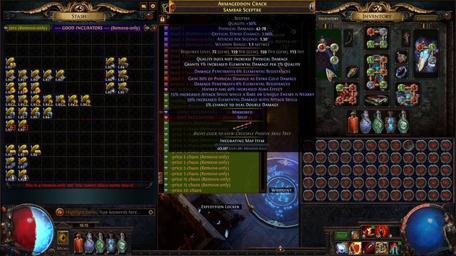 Path Of Exile - Map Sustain / Kirac / Tujen / Atlas / Scarabs / Trade Site / Blighted / Incubators