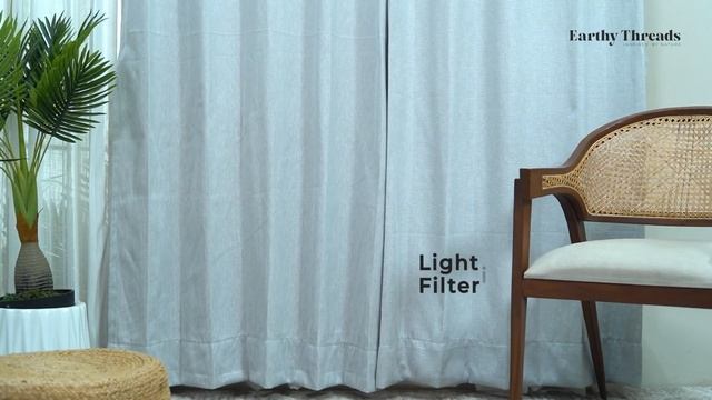 Herringbone Textured Door Curtains Set Of 2 (Grey)| Home & Living | Earthy Threads