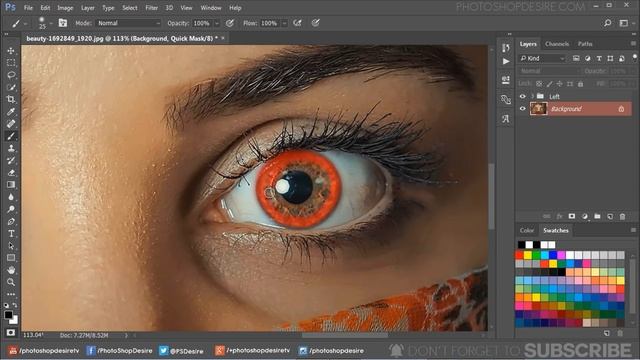 How To Add Radial Zoom Effect To Eyes In Photoshop - Making Iris Pop - Photoshopdesire.com