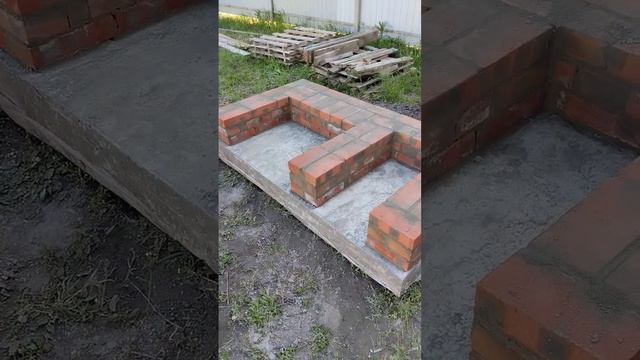 кладка мангала из кирпича итоги 1-го дня