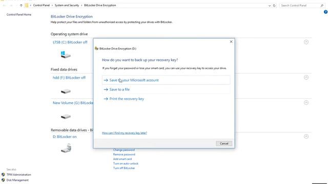 77. Управление ключами шифрования Bitlocker Windows 10