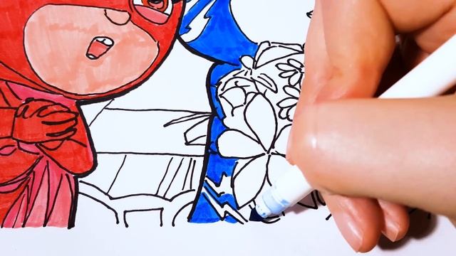 PJ Masks Coloring Pages | How To Draw PJ Masks Catboy Owelette Gekko | PJ Masks Colouring Book