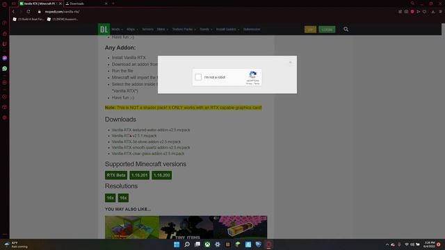 How To Get Shaders On Minecraft Bedrock PC ONLY WITH RTX (No Render Dragon)