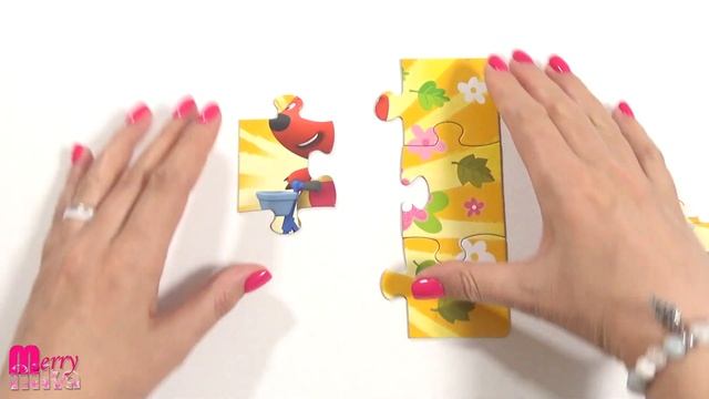 Лисичка едет на самокате - собираем пазл для малышей Ми-ми-мишки | Merry Nika