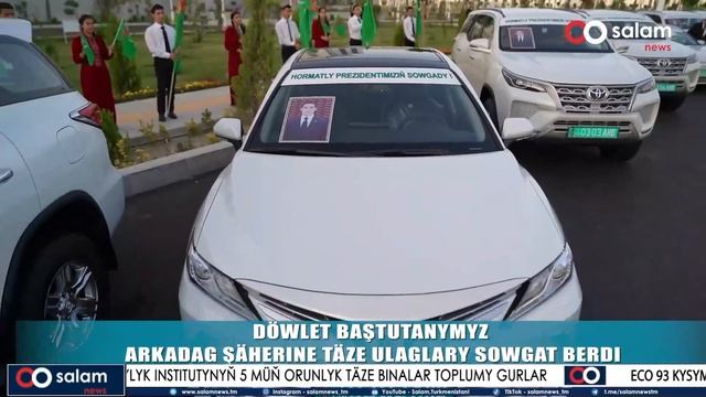 DÖWLET BAŞTUTANYMYZ ARKADAG ŞÄHERINE TÄZE ULAGLARY SOWGAT BERDI