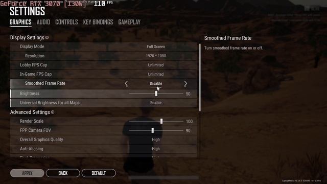 ? NVIDIA GeForce RTX 3070 Laptop 130W - PUBG gameplay benchmarks 1080p