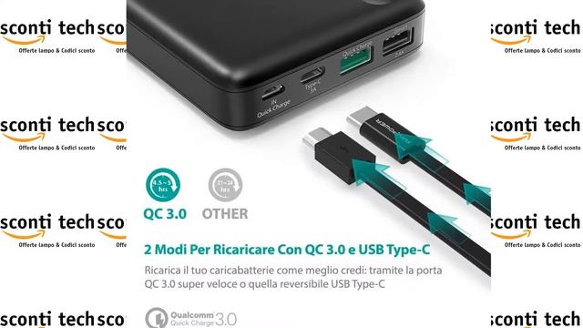 Quick Charge 3.0 Caricatore Portatile 20100mAh Type C RAVPower