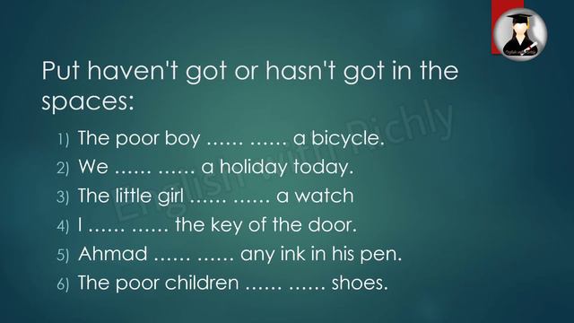 English Grammar And Exercises 1 /have Got, Has Got Negative Sentences/  தமிழில்