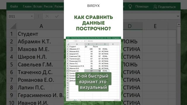 Birdyx. Excel и Google таблицы для бизнеса