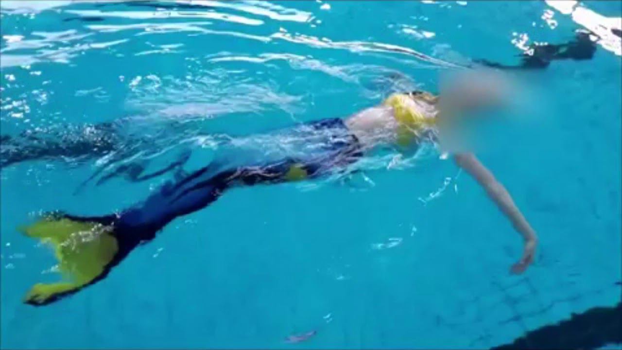 Хвост русалки недорого ОБЗОР хвост синий с желтым +плавание