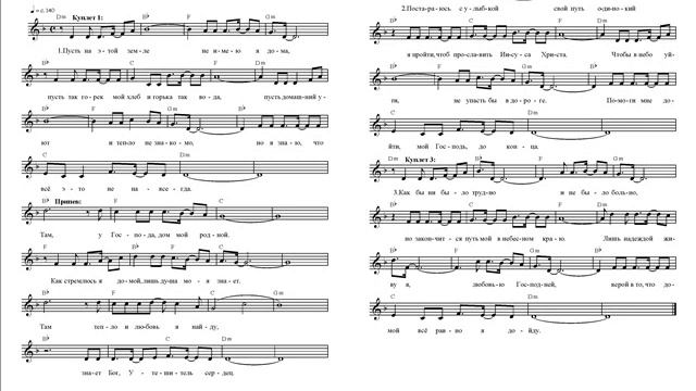 Там, у Господа (Пусть на этой земле не имею я дома). Ноты. (Let On This Earth I Have No Home)