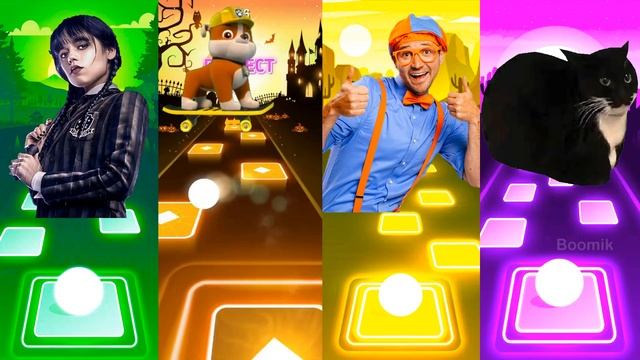 Wednesday - Rubble - Blippi - Maxwell Cat | Tiles Hop EDM Rush