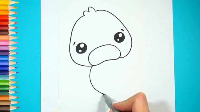 Как нарисовать утёнка. Простой рисунок для детей. Duck drawing for kids. How to Draw a Duck Easy.