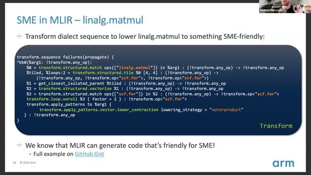 Open MLIR Meeting 06-22-2023: Targeting ARM SME From MLIR And SME Dialect