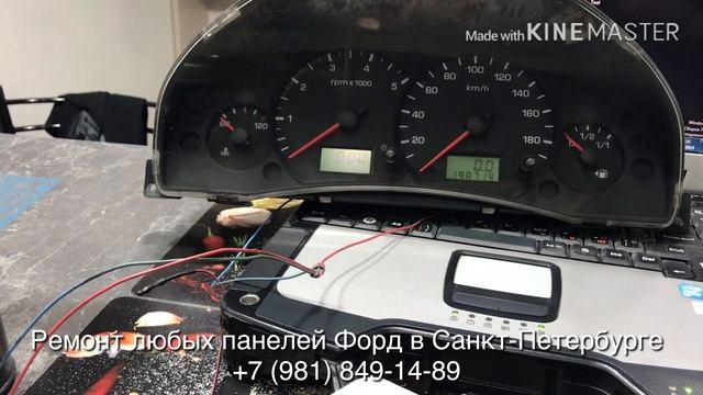 Неисправная панель приборов Ford Transit. Прочерки вместо пробега.