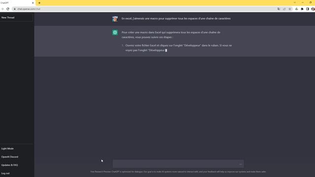 ChatGPT OpenAI - Générer Une Macro Excel