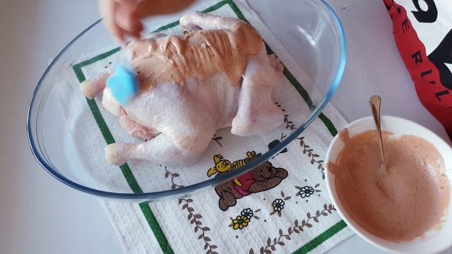 Курица в духовке.Пеште дайындалған тауық.Гриль.Целая курица.
