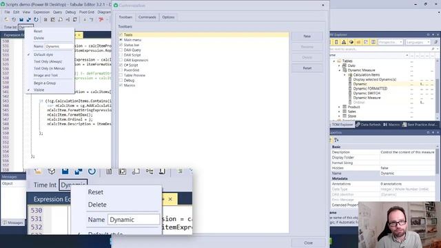 Setting Up Time Intelligence Calc Group Script As Macro And Custom Toolbar In Tabular Editor 3