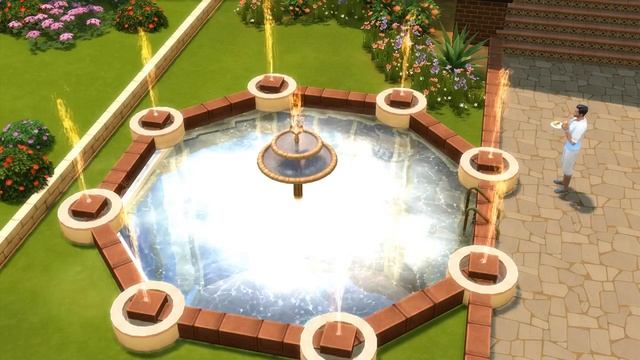The Sims 4, Симс 4, Фонтан и Беседка для дома