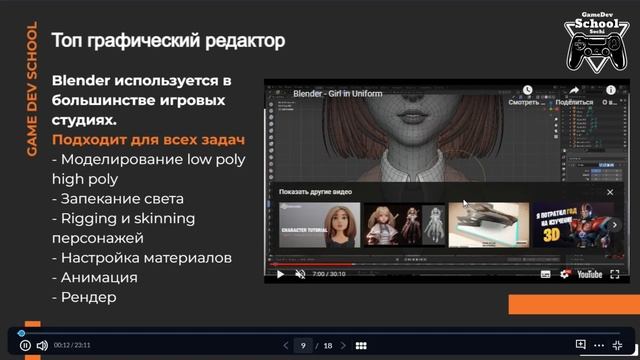 Презентация онлайн курса от студии GameDevSchool