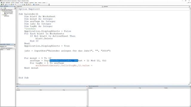 Excel VBA Kalender