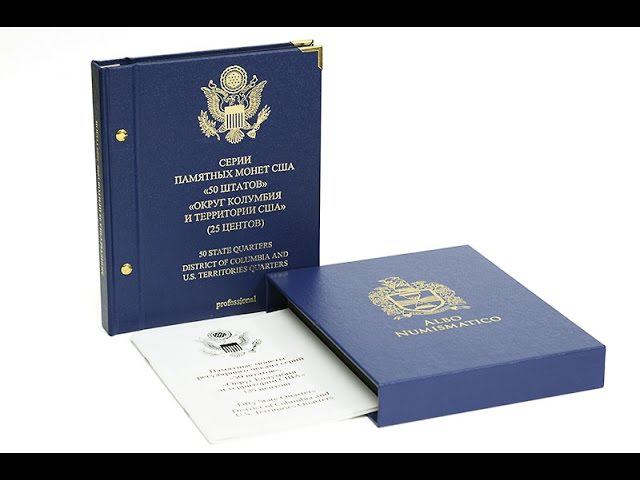 Альбом с монетами по 25 центов США 