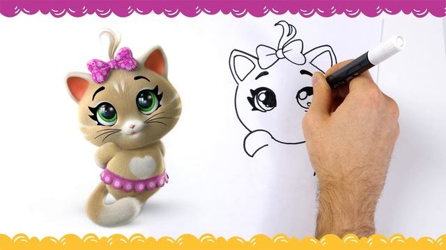 44 Котёнка | Учимся рисовать Кис-кис-котов! [простой урок рисования]