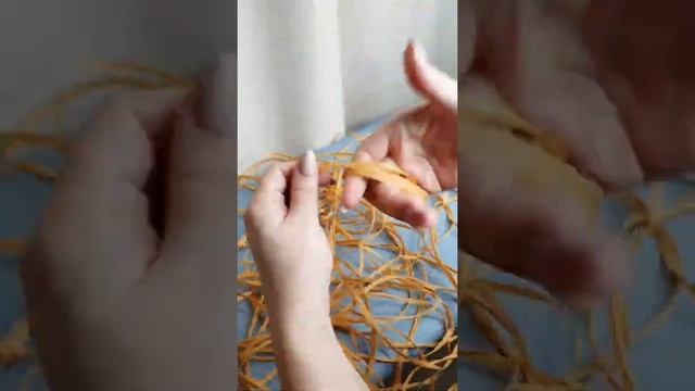Подготовка рафии к работе | Вязание крючком из рафии