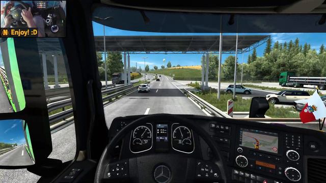 Mercedes Actros MP4 2548 In Promods | Stuttgart - Geneva | ETS2 Gameplay 4K + Wheel Cam