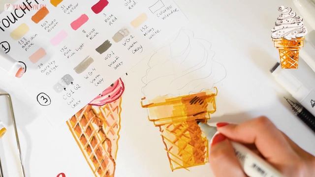 МОРОЖЕНОЕ МАРКЕРАМИ за 5 МИНУТ | урок как нарисовать мороженое