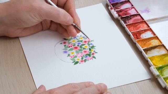 How To Paint A Hanging Basket Of Petunias In Watercolour | Quick Card Ideas