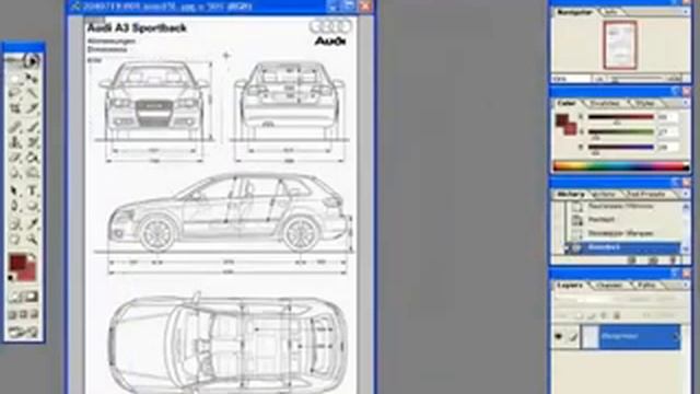 Audi A3 Modelleme 01 Blueprints Photoshop SG8 (5+6)