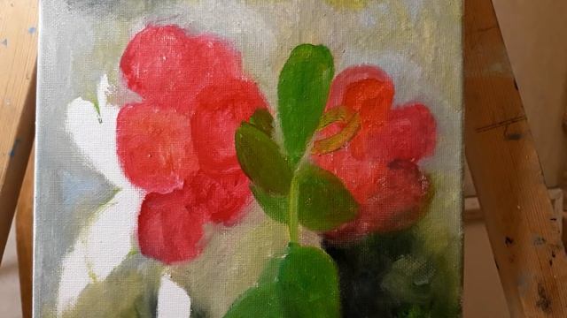 Спелая брусника.Живопись маслом. 1 часть. Мастер- класс.