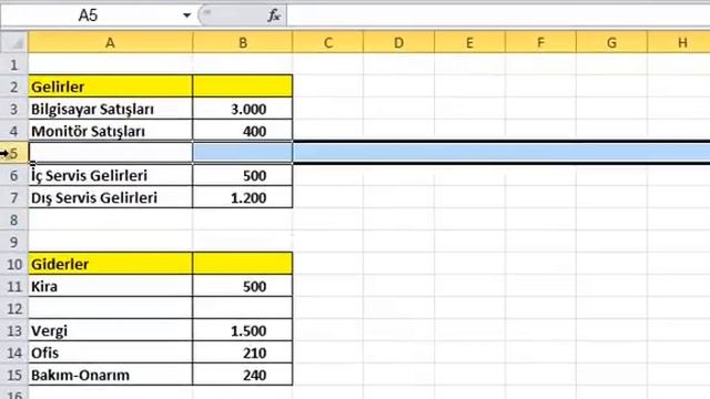 Excel'de Shift Tuşu Ile Satır Sütun, Hücre Eklemek (Excel Bilinmeyenleri)- 011.video | Ömer BAĞCI